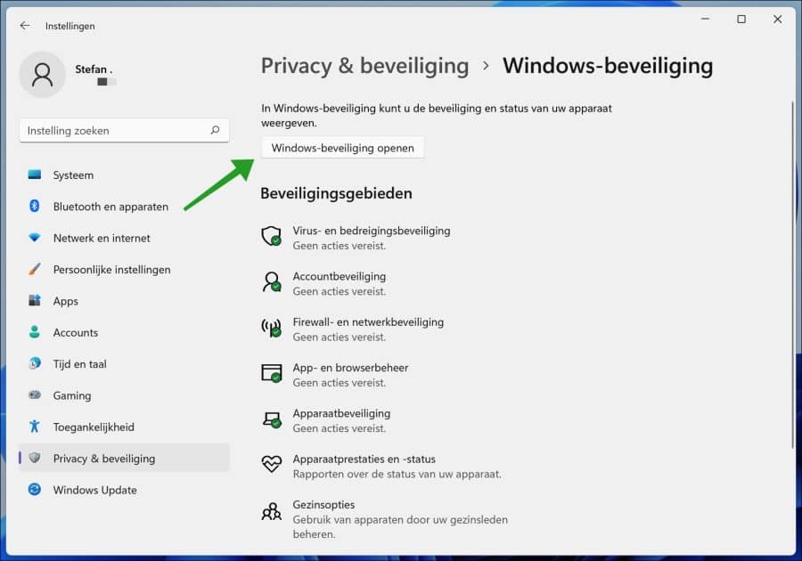 Windows-beveiliging openen