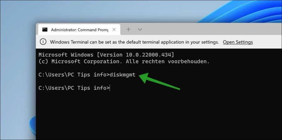diskmgmt starten via opdrachtprompt