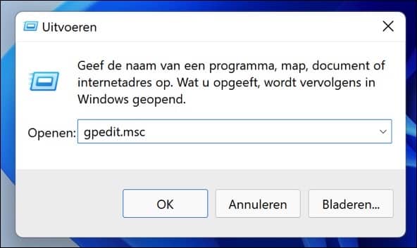 gpedit openen in windows 11