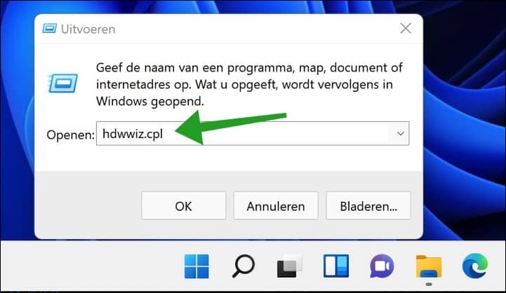 hdwwiz cpl uitvoeren