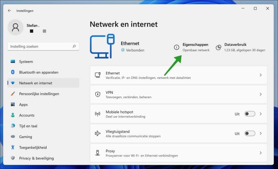 Eigenschappen openbaar netwerk