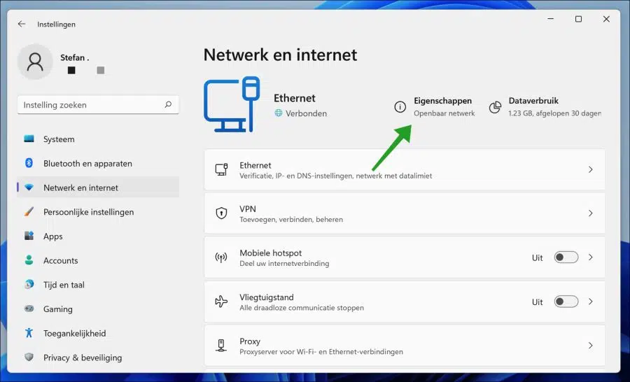 Eigenschappen openbaar netwerk