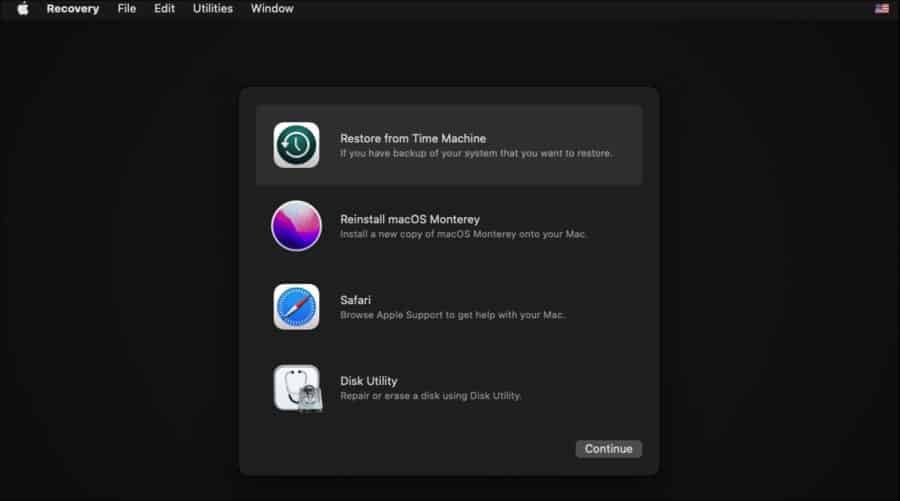 Mac recovery menu herstelmenu