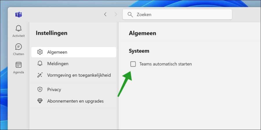 Microsoft teams automatisch opstarten uitschakelen via de instellingen