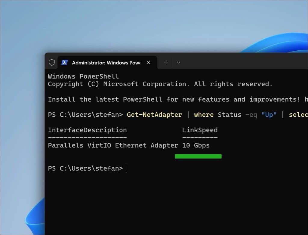 Netwerkadapter-snelheid vaststellen via PowerShell