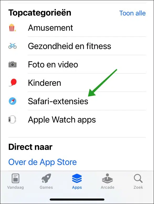 Safari extensies downloaden