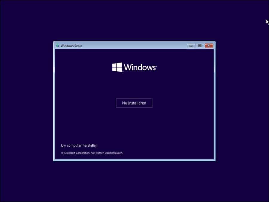 Windows 11 installatie op VM stap 2