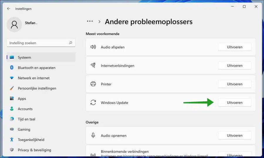 Windows update probleemoplosser