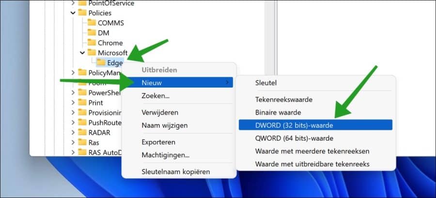 dword 32 bit waarde aanmaken