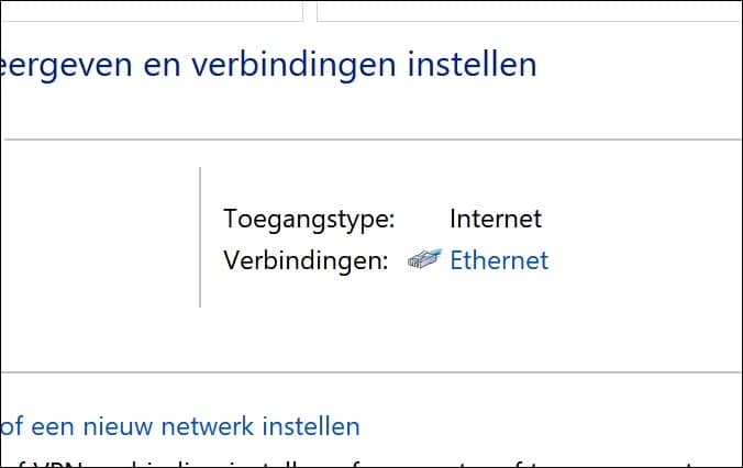 huidige actieve verbinding