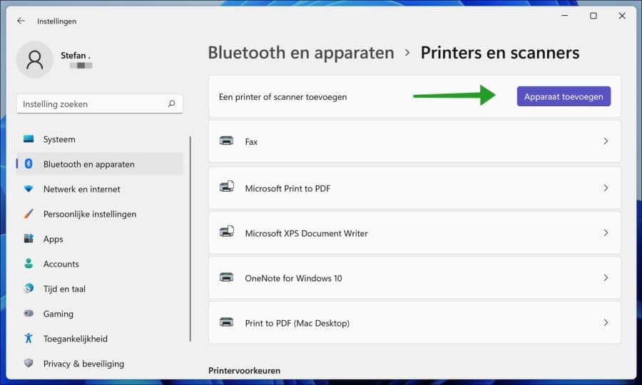 printer toevoegen in Windows 11