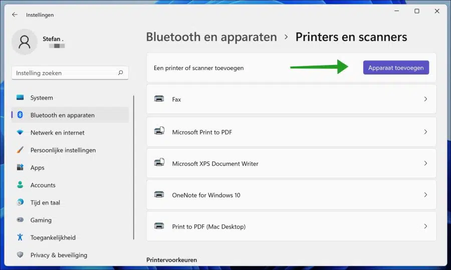 printer toevoegen in Windows 11