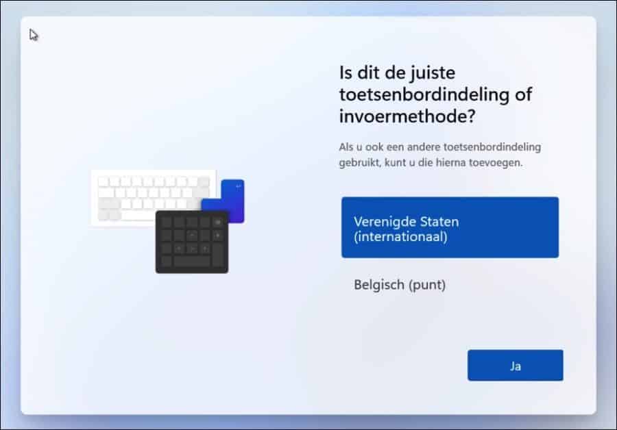 toetsenbord indeling selecteren