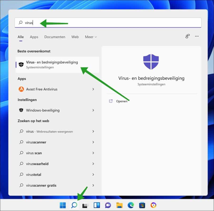 virus en bedreigingsbeveiliging inschakelen