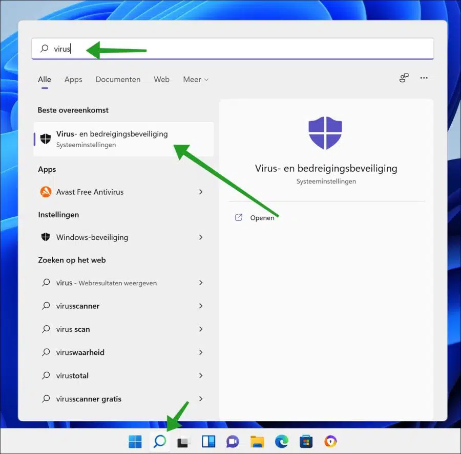 virus en bedreigingsbeveiliging inschakelen