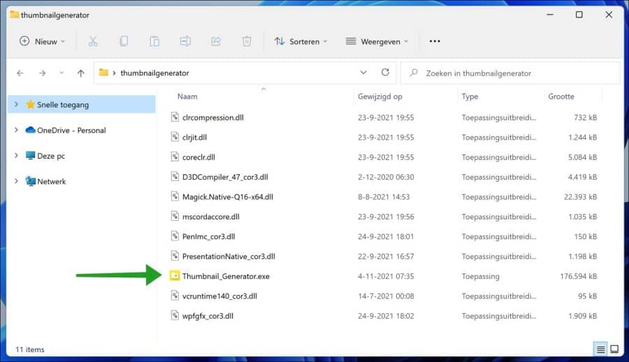 windowsthumbnailgenerator app openen