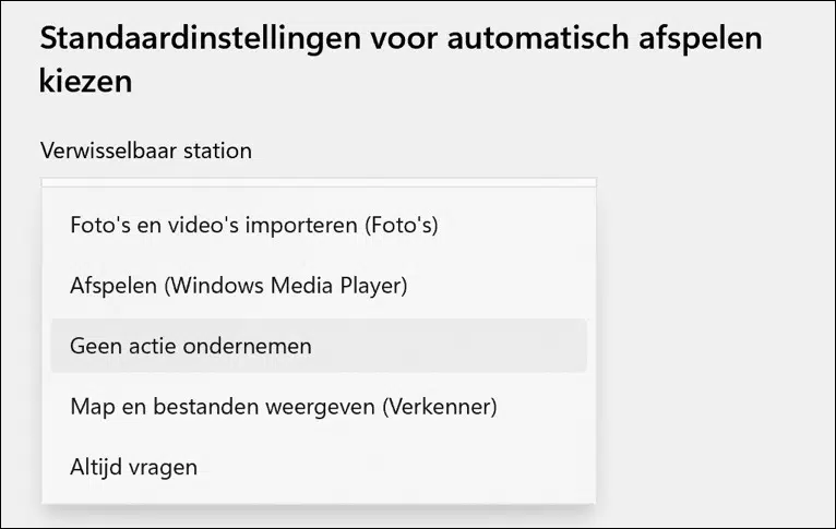 Automatisch afspelen geheugenkaart