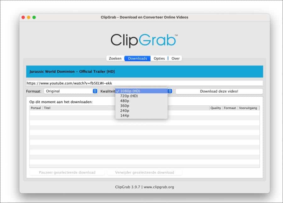 ClipGrab-Videoqualität