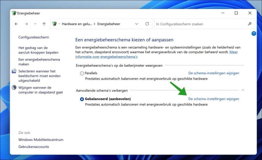 Esquema de gestión de energía.