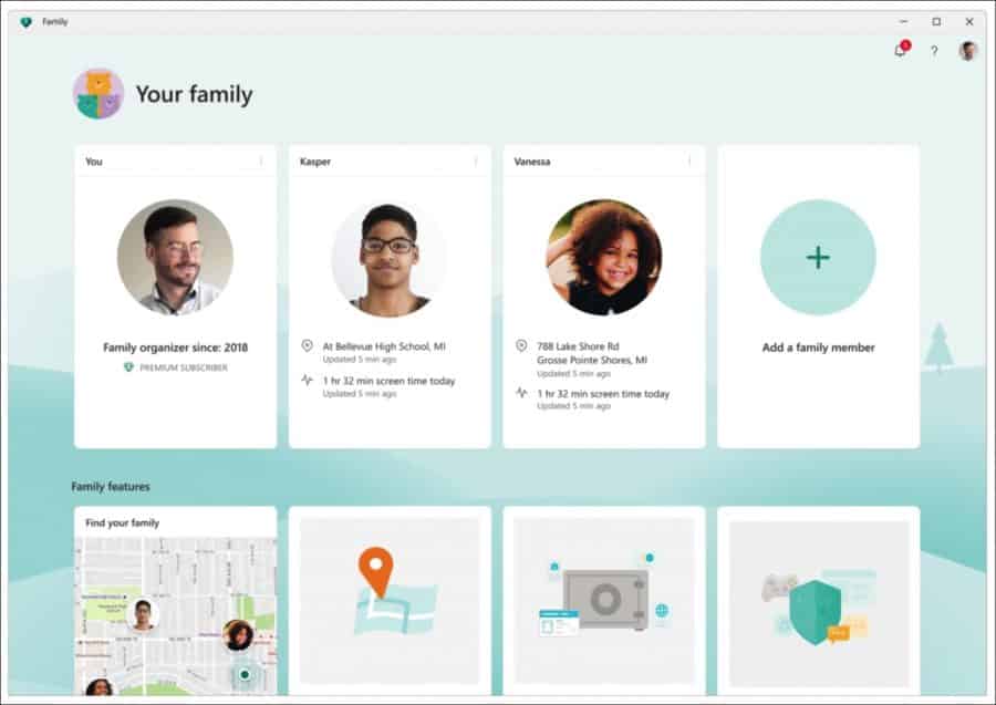 Family app in Windows 11