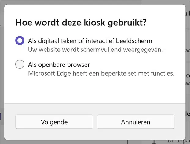 Kiosk digitaal teken of interactief beeldscherm of browser