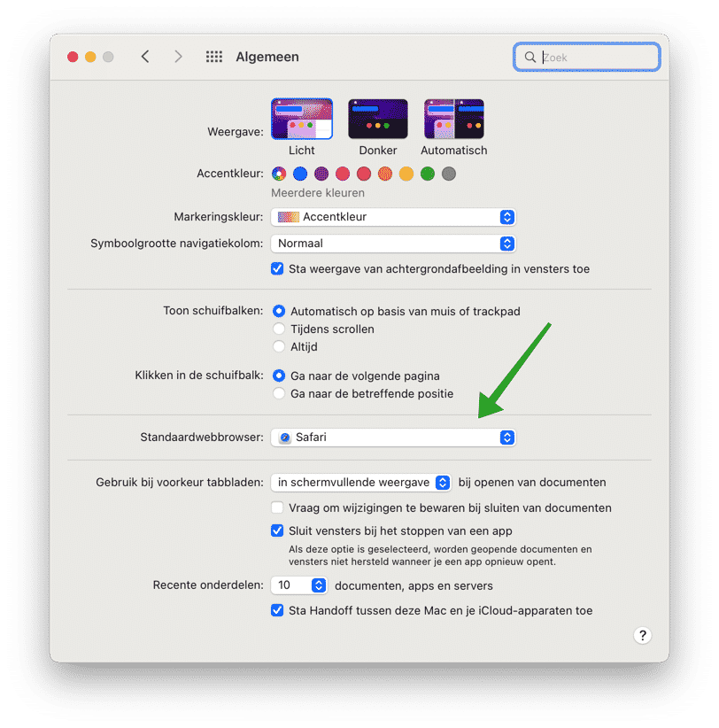 Standaard browser wijzigen Mac