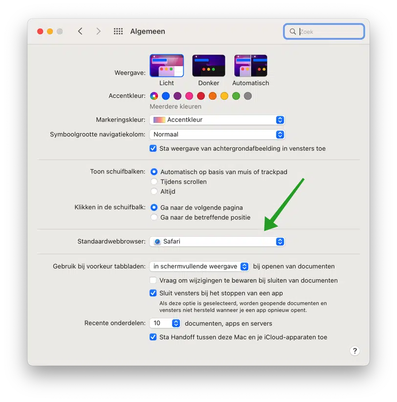 Standaard browser wijzigen Mac