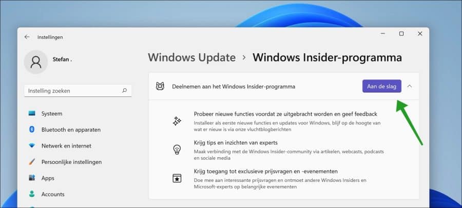 Windows insider programma aan de slag