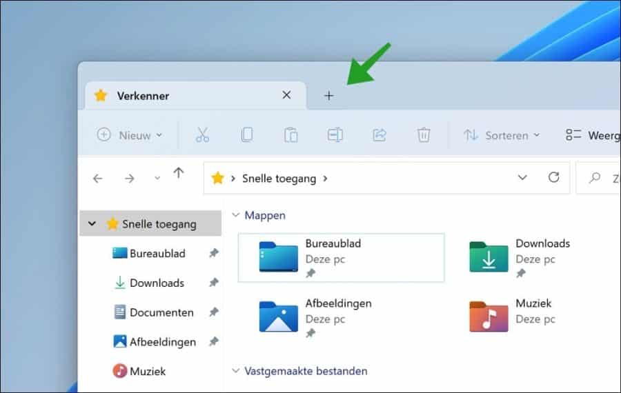 Windows verkenner tabbladen in Windows 11