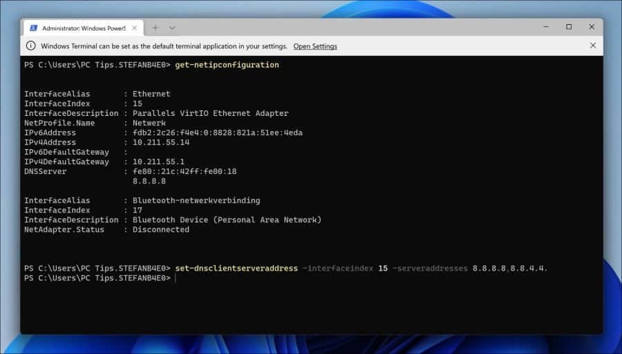 DNS server wijzigen via PowerShell