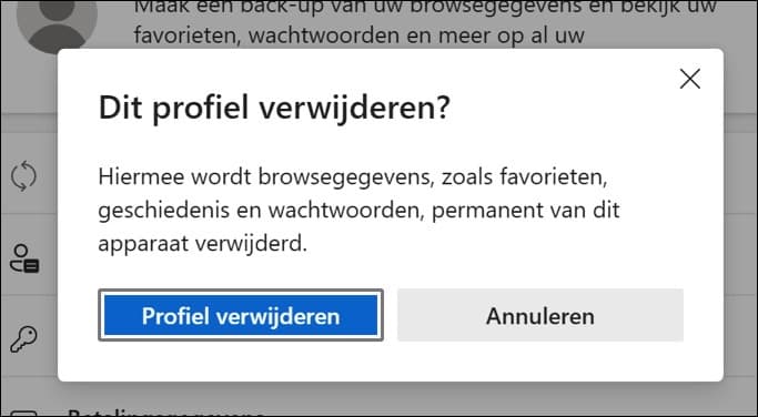 Dit profiel verwijderen