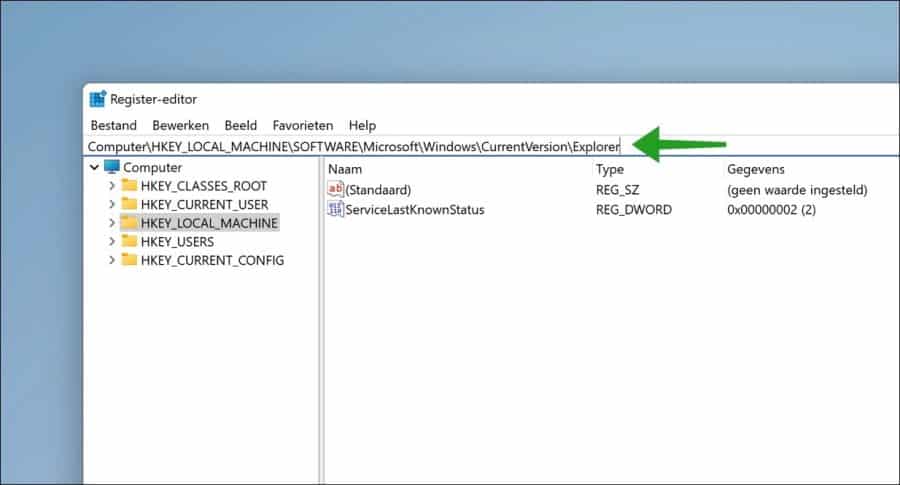 Open Explorer in Windows registry