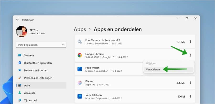 Désinstaller Google Chrome