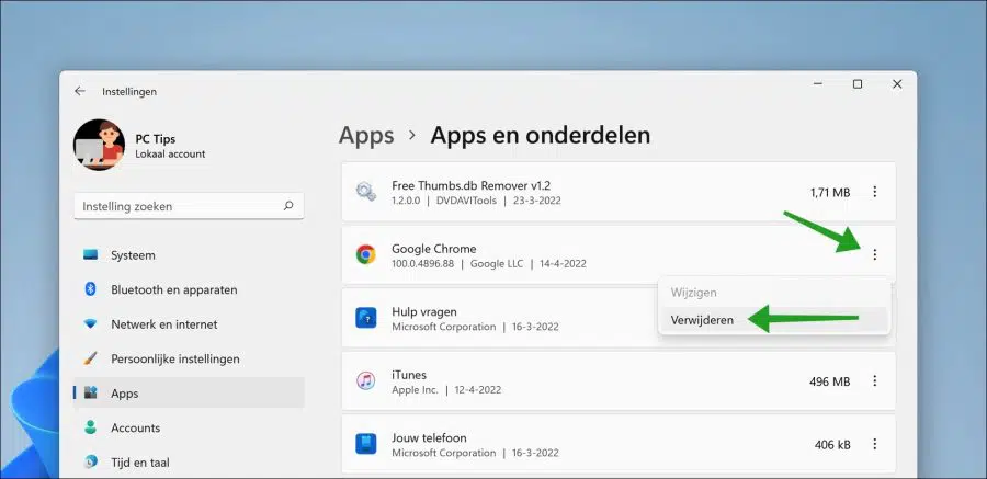 Google Chrome verwijderen