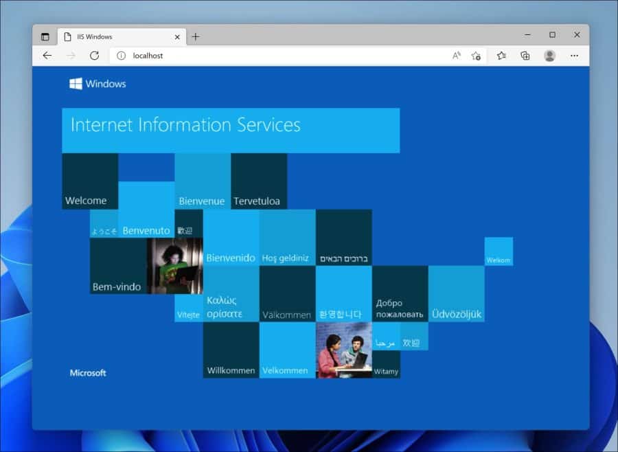 Le serveur Web IIS est installé avec succès