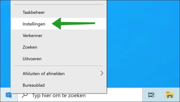 Instellingen openen