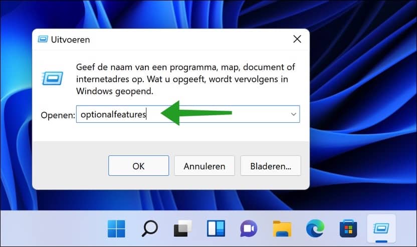 Optionalfeatures openen