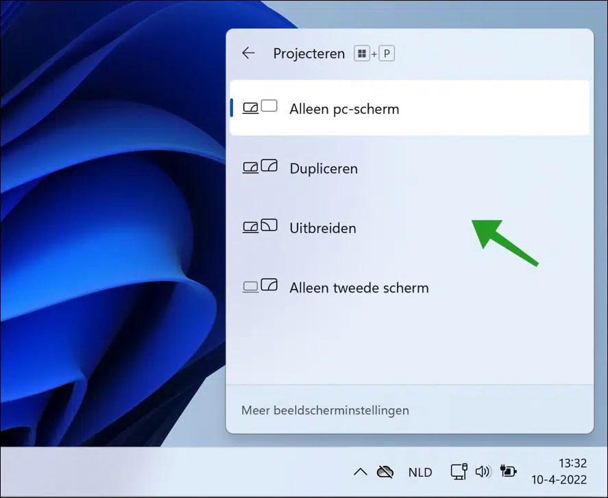 Projecteren via Windows 11
