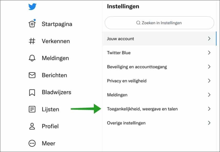 Twitter weergave wijzigen in donkere modus