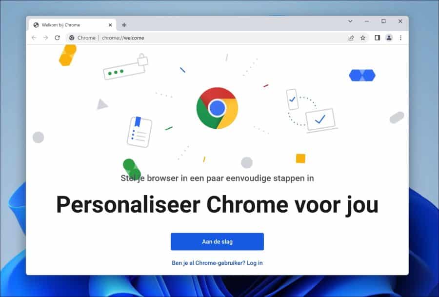 Welkom bij Google Chrome