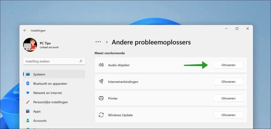 Audio afspelen probleemoplosser