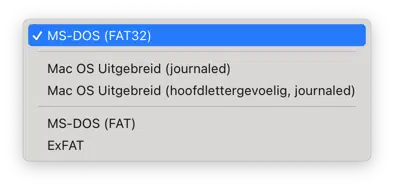 Format structuren op Mac
