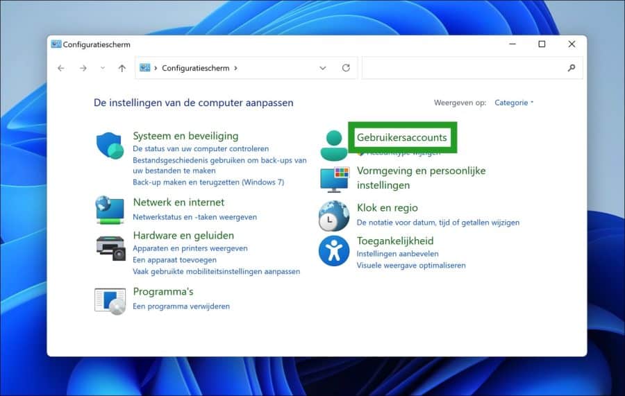 Gebruikeraccounts in Windows 11