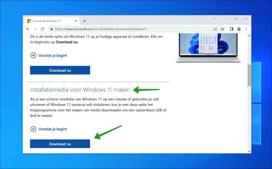 Installatiemedia voor Windows 11 maken