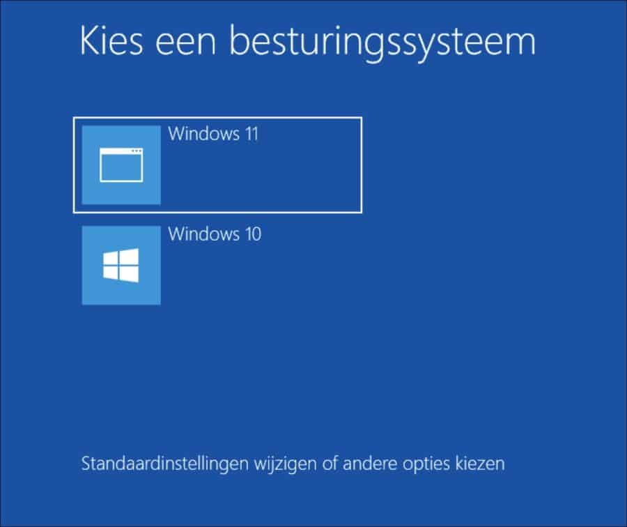 Kies een besturingssysteem Windows 11 of Windows 10