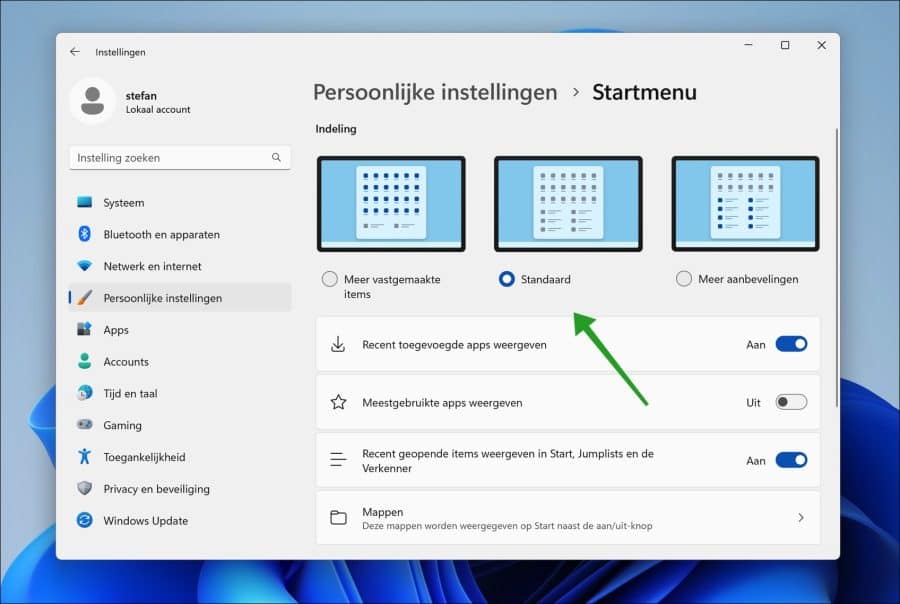 Neues Startmenü in Windows 11 22h2