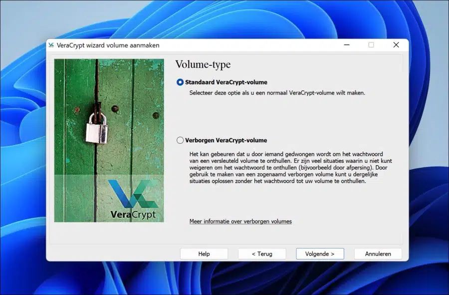 Selecteer het volume-type