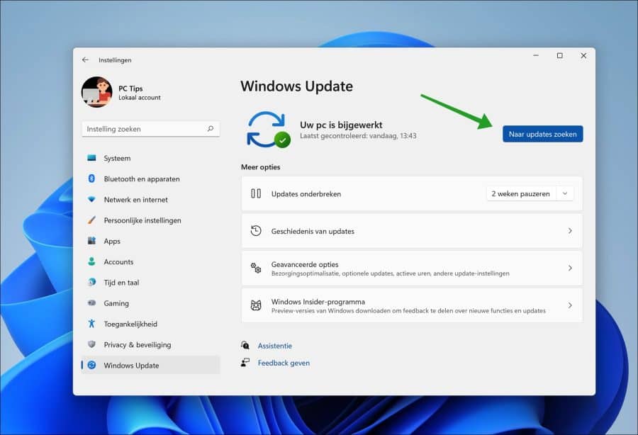 Windows 11 22h2 update installeren via windows update