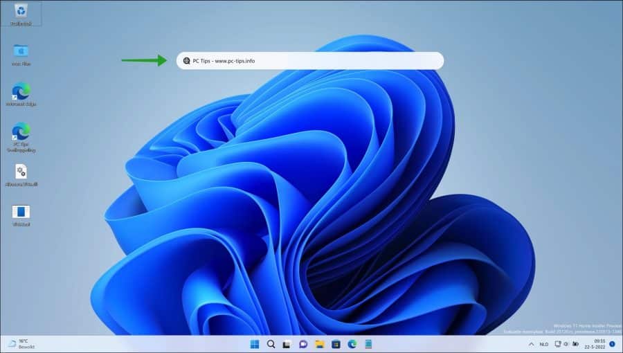 Zoekbalk op het Windows 11 bureaublad