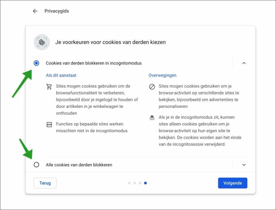 privacygids cookies van derden kiezen